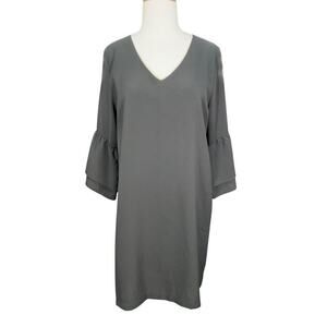 Belongci Dress Size Large Black Bell Sleeve Western Gothic itchy Romantic